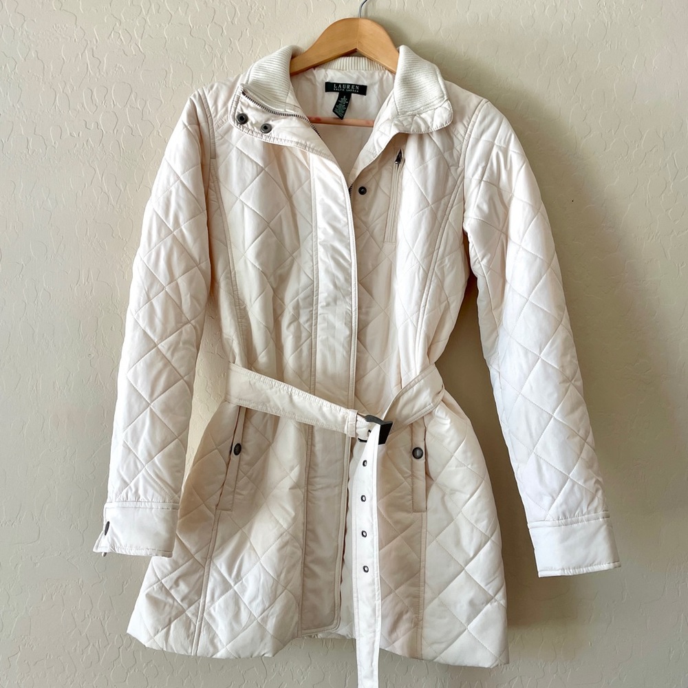 RALPH LAUREN quilted belted coat